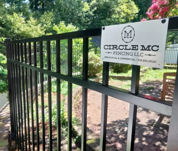 black aluminum fence that circle mc fencing installed in greensboro nc